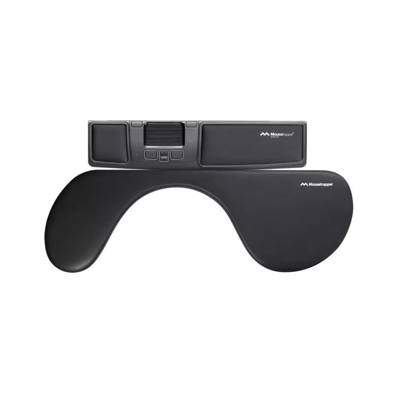Poggiapolsi Mousetrapper Armrest Asymmetric — similpelle, nero, 680×205×20 mm
