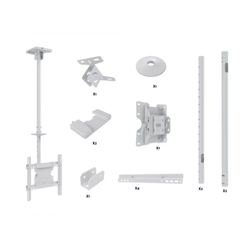 Supporto a soffitto Multibrackets M Public Ceilingmount Medium Single bianco 3000 capacità di carico massima 30 kg dimensione minima schermo 32 pollici dimensione massima schermo 55 pollici
