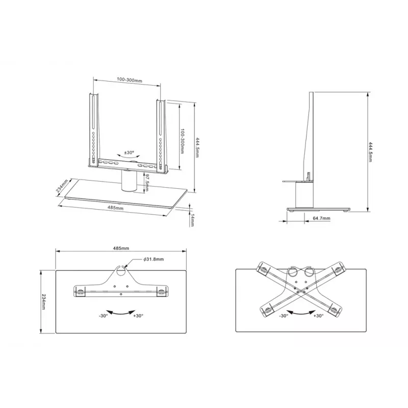 Multibrackets M VESA Tablestand Turn Small MAX 300x300 nero
