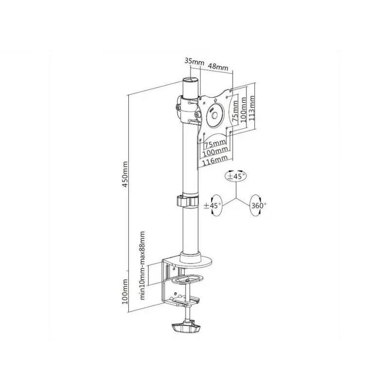 Supporto da scrivania Multibrackets M Deskmount Basic Single