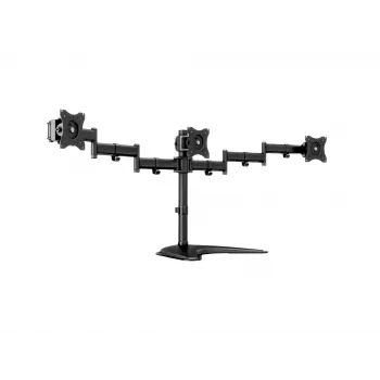 Supporto da tavolo per monitor MULTIBRACKETS M Deskstand Basic Triple — 3-fach, VESA 75x75–100x100, supporta fino a 24 kg, per schermi da 15 pollici a 27 pollici, nero