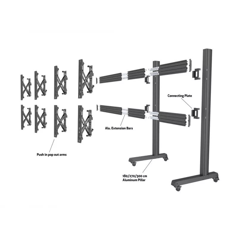 Prolunga per guida Multibrackets M Pro Series alluminio 180 mm
