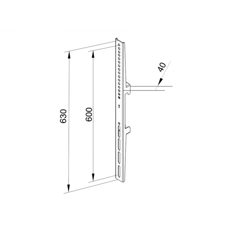 Braccio di montaggio per schermo piatto Multibrackets M Pro Series Fixed Arms 600 mm, acciaio, nero, confezione da 2