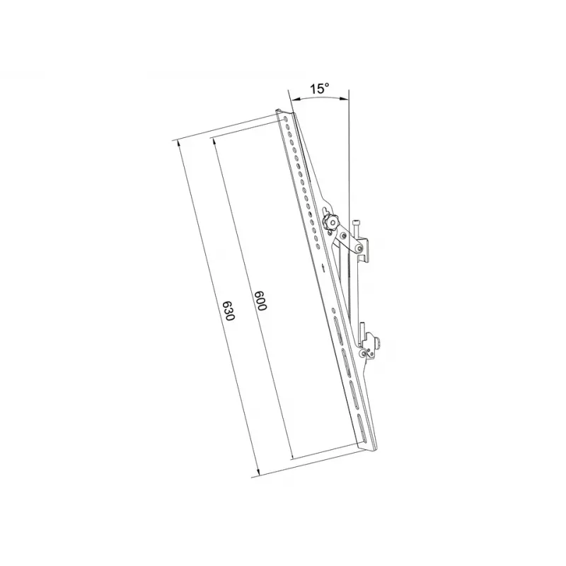Braccio di supporto per schermo piatto MULTIBRACKETS M Pro Series Tilt Arms 600 mm, acciaio, nero, 2 pezzi