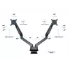 Multibrackets M VESA Gas Lift Arm Dual Side by Side nero morsetto 20 kg 15-32 pollici