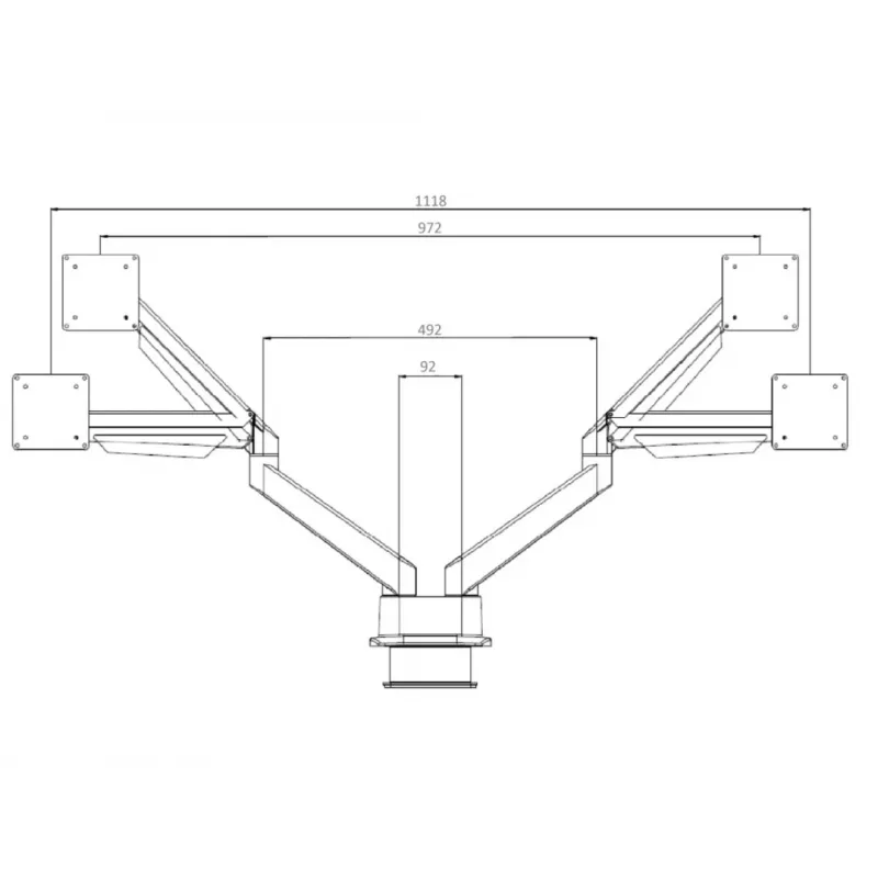 Multibrackets M VESA Gas Lift Arm Dual Side by Side nero morsetto 20 kg 15-32 pollici