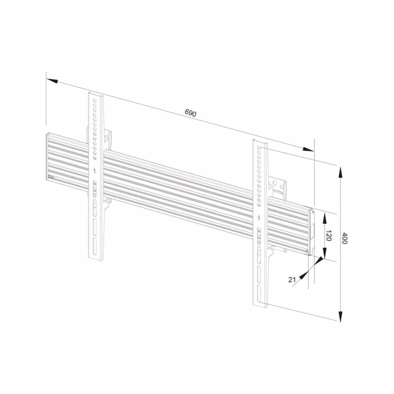 Multibrackets M Wallmount Pro MBW1U Fixed nero 50 kg 40-65 pollici