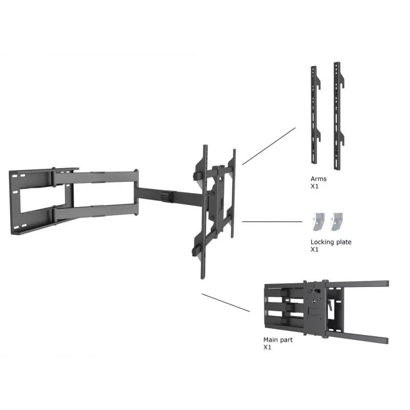 Multibrackets M Universal Long Reach Arm 1010 mm HD Single 40 kg 42-75 pollici