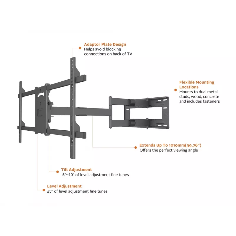 Multibrackets M Universal Long Reach Arm 1010 mm HD Single 40 kg 42-75 pollici