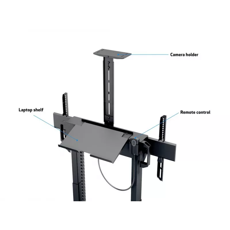 Multibrackets M Motorized Floorstand 120 kg nero incl. armadio e ripiano per camera