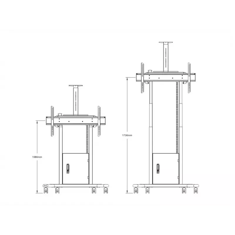 Multibrackets M Motorized Floorstand 120 kg nero incl. armadio e ripiano per camera