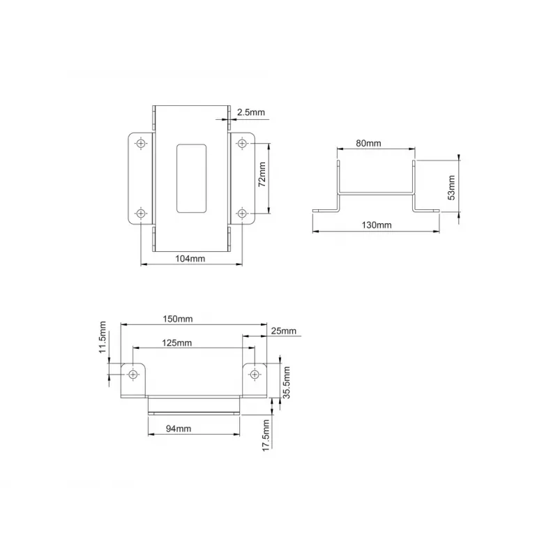 Piastra per dispositivi Multibrackets M Pro Series piastra di collegamento nero acciaio 2,1 kg