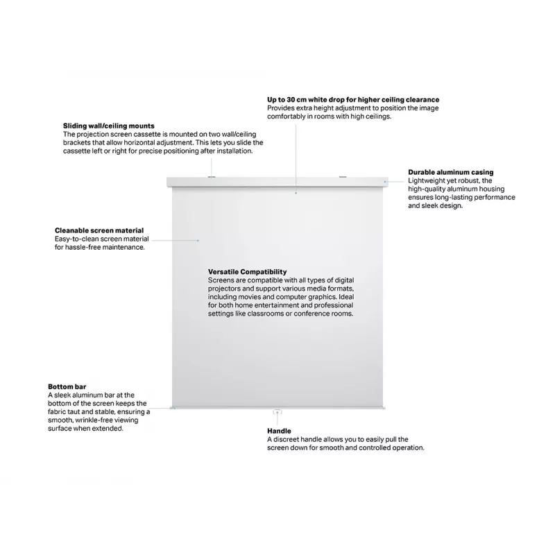 Multibrackets M 1:1 schermo di proiezione manuale 240x240, 135 pollici White Edition
