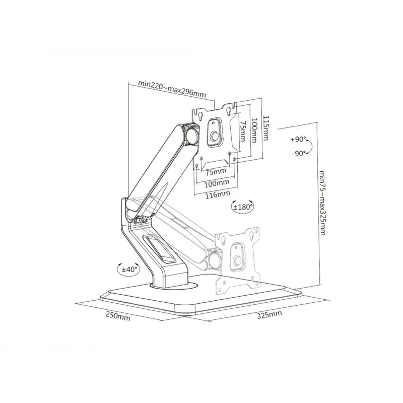 Supporto da scrivania Multibrackets M Deskstand Touch Basic