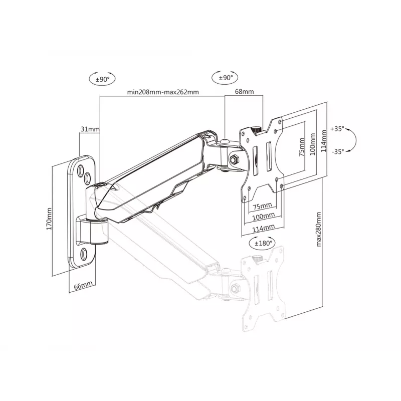 Multibrackets M Monitormount supporto a parete Basic Single nero 8 kg 17-32 pollici