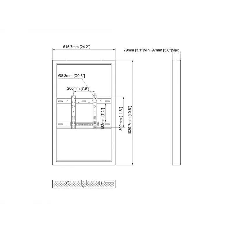 Multibrackets M Pro Series Enclosure 43 pollici Small nero acciaio orizzontale/verticale
