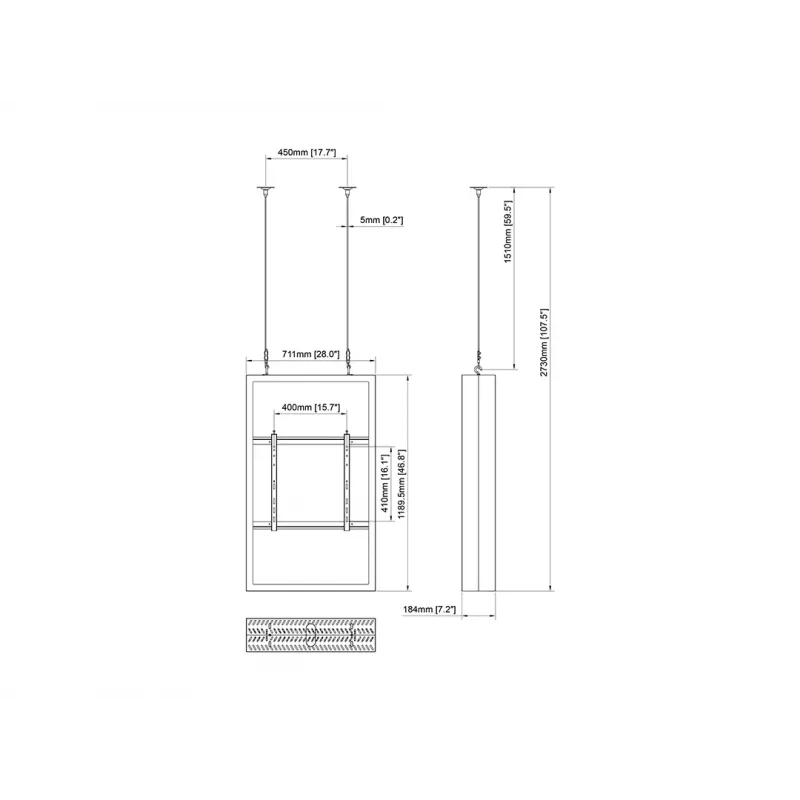 Multibrackets M Pro Series custodia 50 pollici a parete Medium nero acciaio orizzontale/verticale