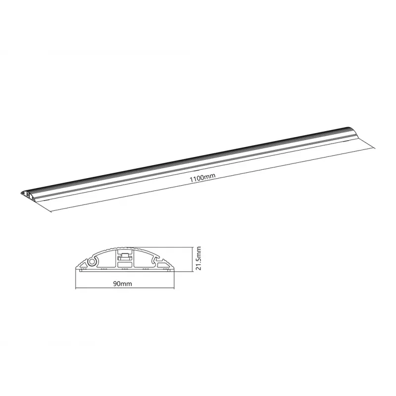 Multibrackets M canalina portacavi da pavimento alluminio – 139 mm L – 1100 mm P
