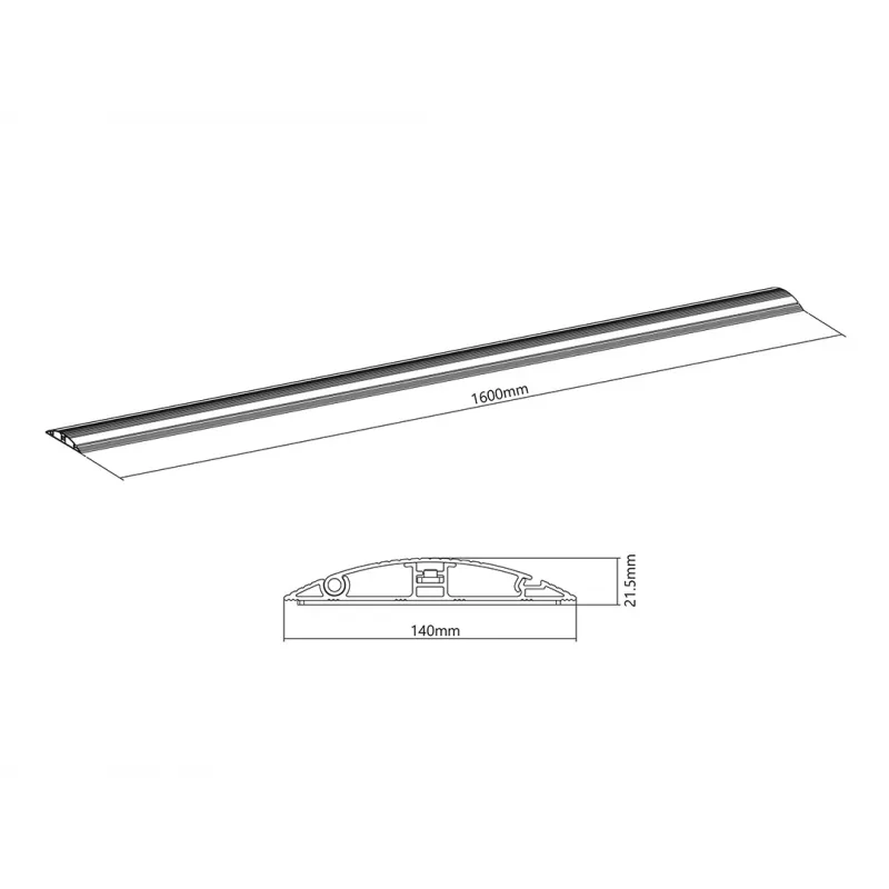 Multibrackets M canalina portacavi da pavimento alluminio - 139 mm L - 1600 mm P