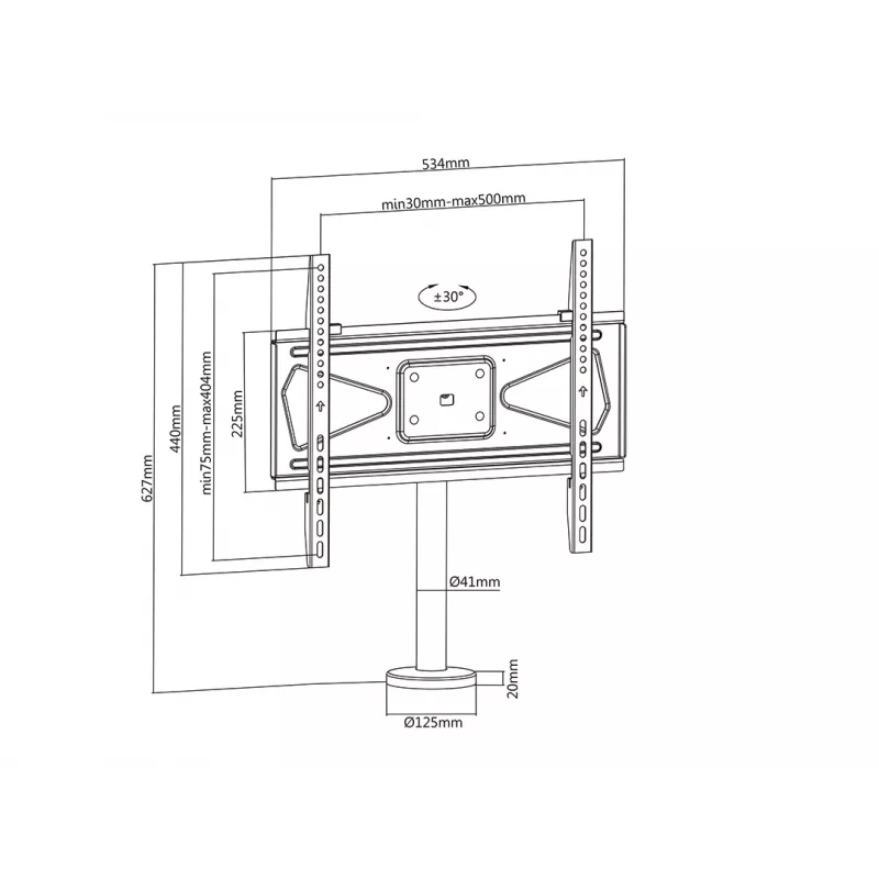 Multibrackets M VESA Bolt Down supporto TV Turn 400 MAX 30 kg 23-55 pollici