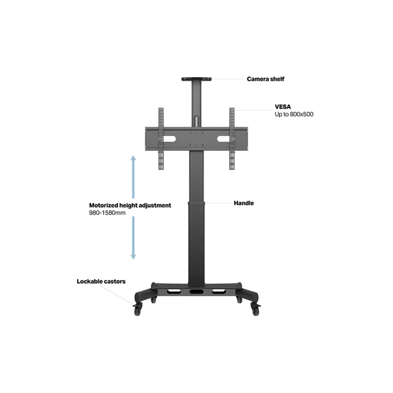 Multibrackets M supporto a pavimento motorizzato Public a colonna singola 170 HD 60 kg capacità 32-75 pollici