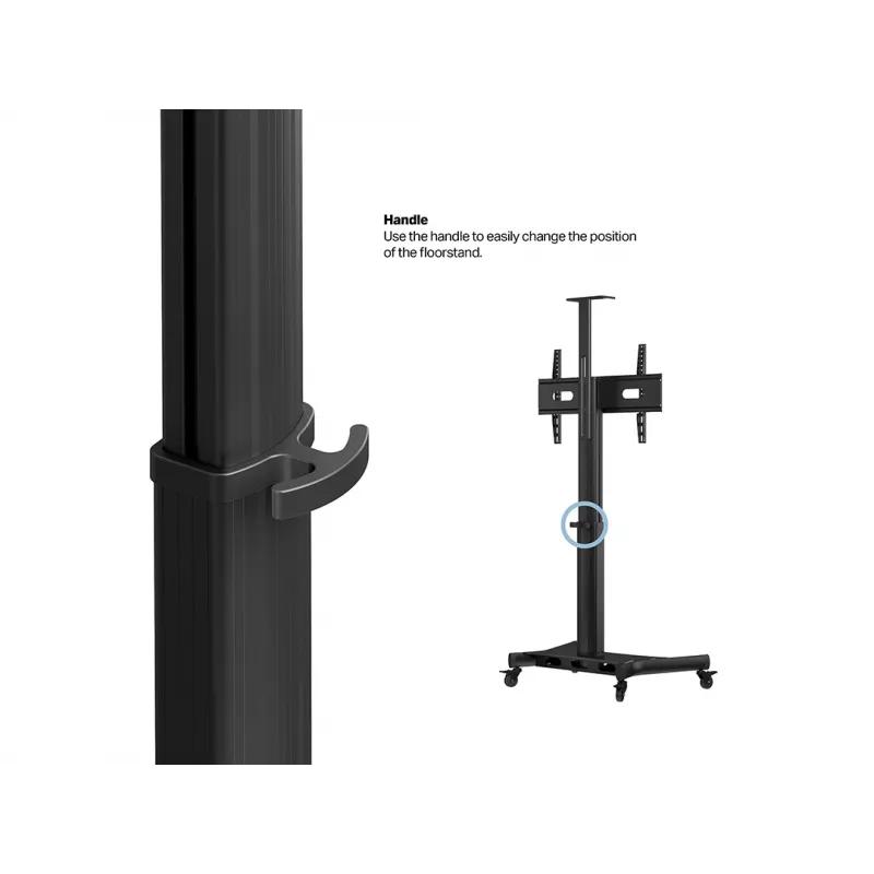 Multibrackets M supporto a pavimento motorizzato Public a colonna singola 170 HD 60 kg capacità 32-75 pollici