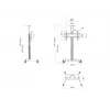Multibrackets M supporto a pavimento motorizzato Public a colonna singola 170 HD 60 kg capacità 32-75 pollici