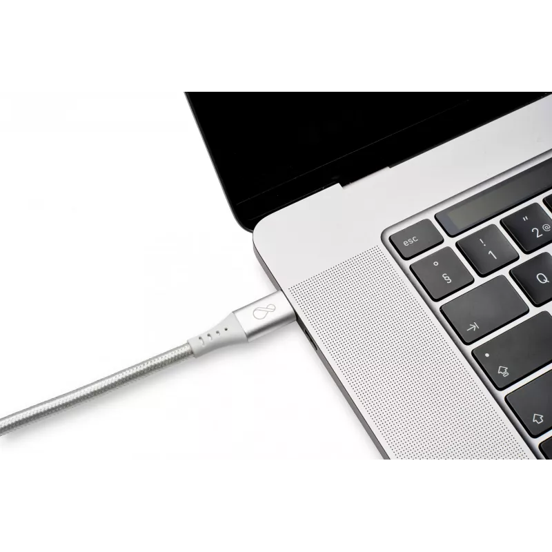 Cavo USB-C a USB-C Ochno O-USBG2-70-1 — USB 3.2 Gen 2, DP Alt Mode 1.4, maschio-maschio, intrecciato, 0,7 m, bianco