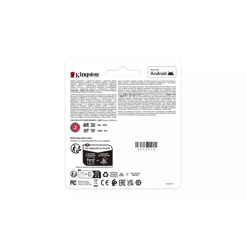 Kingston Technology 128GB microSDXC Industrial C10 A1 pSLC Card confezione singola senza adattatore