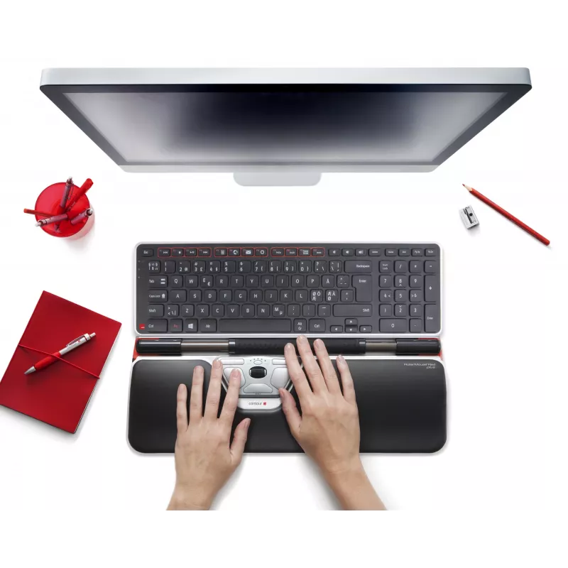 Contour Design RollerMouse Red Plus + Balance con filo, full-size (100%), con filo, USB, QWERTY, nero, mouse incluso