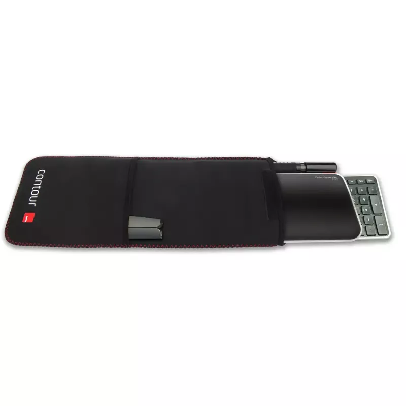 Contour RollerMouse Red Plus WL Travel Kit — wireless RF, formato tastiera full-size, nero, include mouse e poggiapolsi