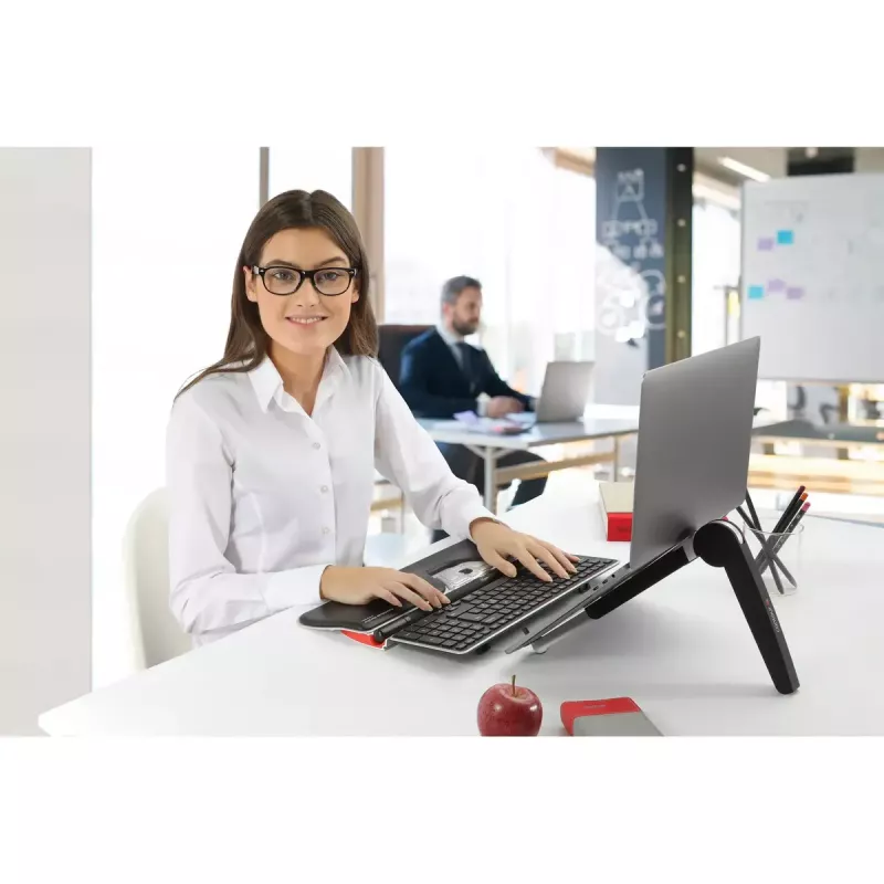Contour RollerMouse Red Plus WL Travel Kit — wireless RF, formato tastiera full-size, nero, include mouse e poggiapolsi