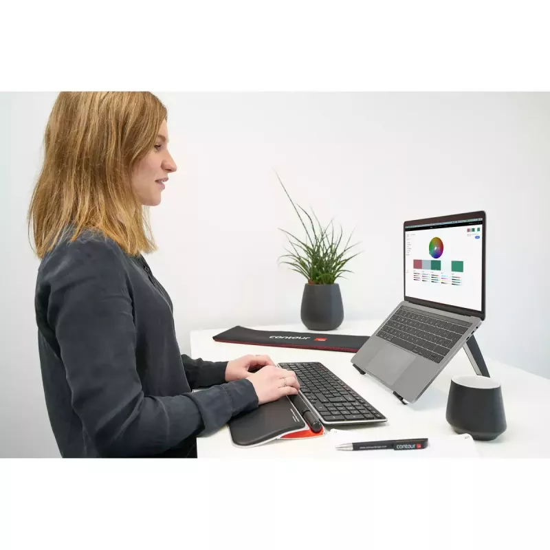 Contour RollerMouse Red Plus WL Travel Kit — wireless RF, formato tastiera full-size, nero, include mouse e poggiapolsi