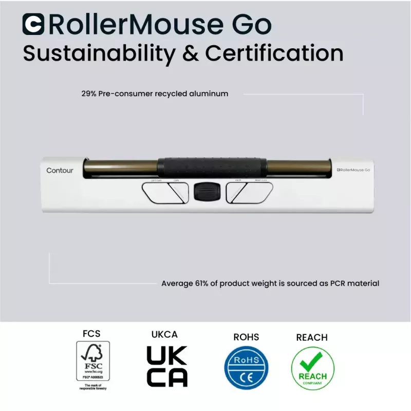 Mouse Contour Design RollerMouse Go RF wireless Bluetooth USB Type-A