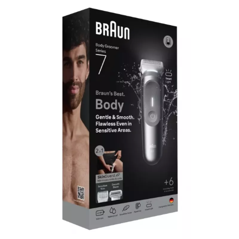 Rifinitore corpo Braun Series 7 BG7550 grigio batteria ricaricabile agli ioni di litio
