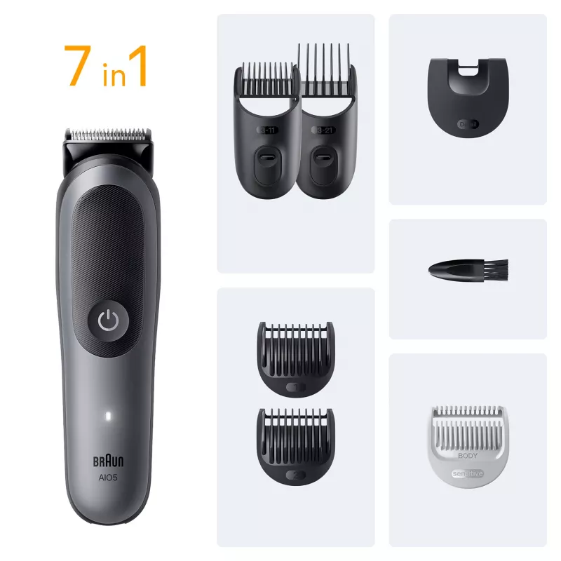 Braun AIO5520 tagliacapelli/rifinitore nero, grigio 14 ioni di litio (Li-Ion)