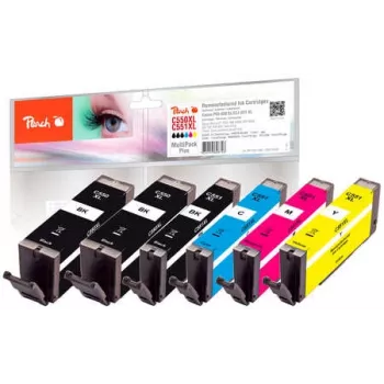 Peach PI100-188 Cartuccia d'inchiostro 6 pz. compatibile alta resa (XL) nero, ciano, magenta, nero fotografico, giallo