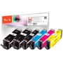 Peach PI100-188 Cartuccia d'inchiostro 6 pz. compatibile alta resa (XL) nero, ciano, magenta, nero fotografico, giallo