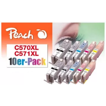 Peach 0F319980 Cartuccia d'inchiostro 10 pz. nero, ciano, magenta, nero foto, giallo