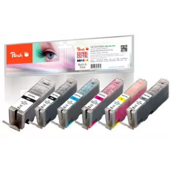 Peach PI100-313 Cartuccia d'inchiostro nero foto, ciano foto, grigio foto, magenta foto, giallo foto