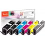 Peach 320525 Cartuccia d'inchiostro 6 pz. compatibile alta resa (XL) nero, ciano