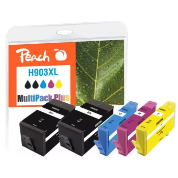 Peach PI300-865 Cartuccia d'inchiostro 5 pz. compatibile alta resa (XL) nero, ciano, magenta, giallo
