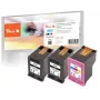 Peach PI300-1046 cartuccia d'inchiostro 3 pz. compatibile resa standard nero, ciano, magenta, giallo