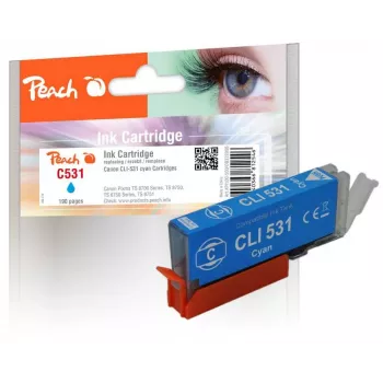 Peach PI100-500 cartuccia d'inchiostro 1 pz. compatibile resa standard ciano