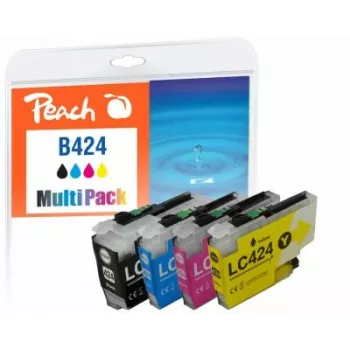 Peach PI500-389 Multipack di inchiostro compatibile per Brother LC-424, 4 colori