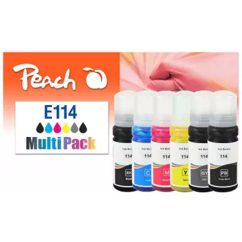 Peach 321706 Cartuccia d'inchiostro 6 pz. compatibile resa standard nero, ciano, grigio, magenta, giallo