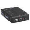 Manhattan Switch KVM compatto 4 porte, 4x USB-A, cavo incluso, supporto audio, controlla 4 computer tramite un PC/mouse/schermo, nero, garanzia a vita, confezionato