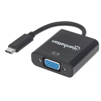 Manhattan Cavo convertitore da USB-C a VGA, 1080p@60Hz, nero, 8 cm, connettore maschio su connettore femmina, garanzia a vita, equivalente a CDP2HD