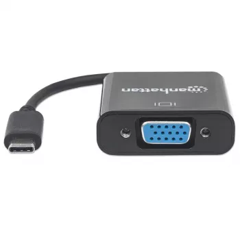 Manhattan Cavo convertitore da USB-C a VGA, 1080p@60Hz, nero, 8 cm, connettore maschio su connettore femmina, garanzia a vita, equivalente a CDP2HD