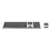 Manhattan Ricevitore nano USB-A singolo per tastiera wireless full-size e mouse ottico ambidestro con tre tasti e rotellina, 1200 dpi, argento/nero